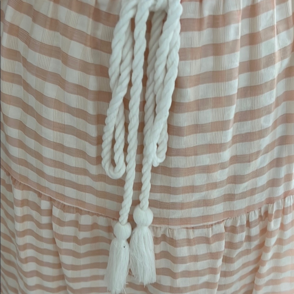 Moon River Peach Striped Midi Dress - Picture 4 of 11